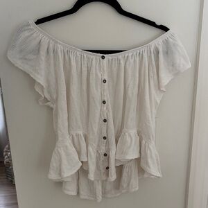 We The Free free people white Cream Off-Shoulder Blouse